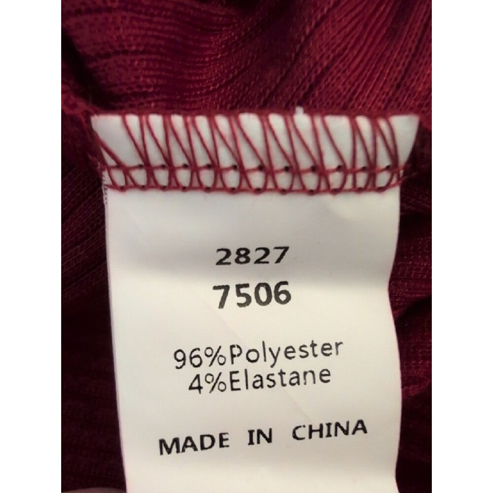 NWT Pretty Garden Long Sleeve Burgundy Maroon Ribbed Knit Skater Dress - Size S - Picture 9 of 10